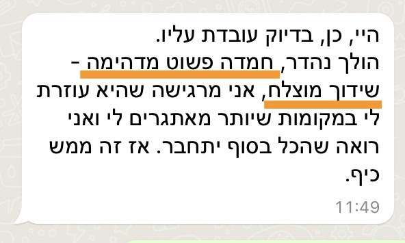 מנטוריות - המלצה עינת על חמדה